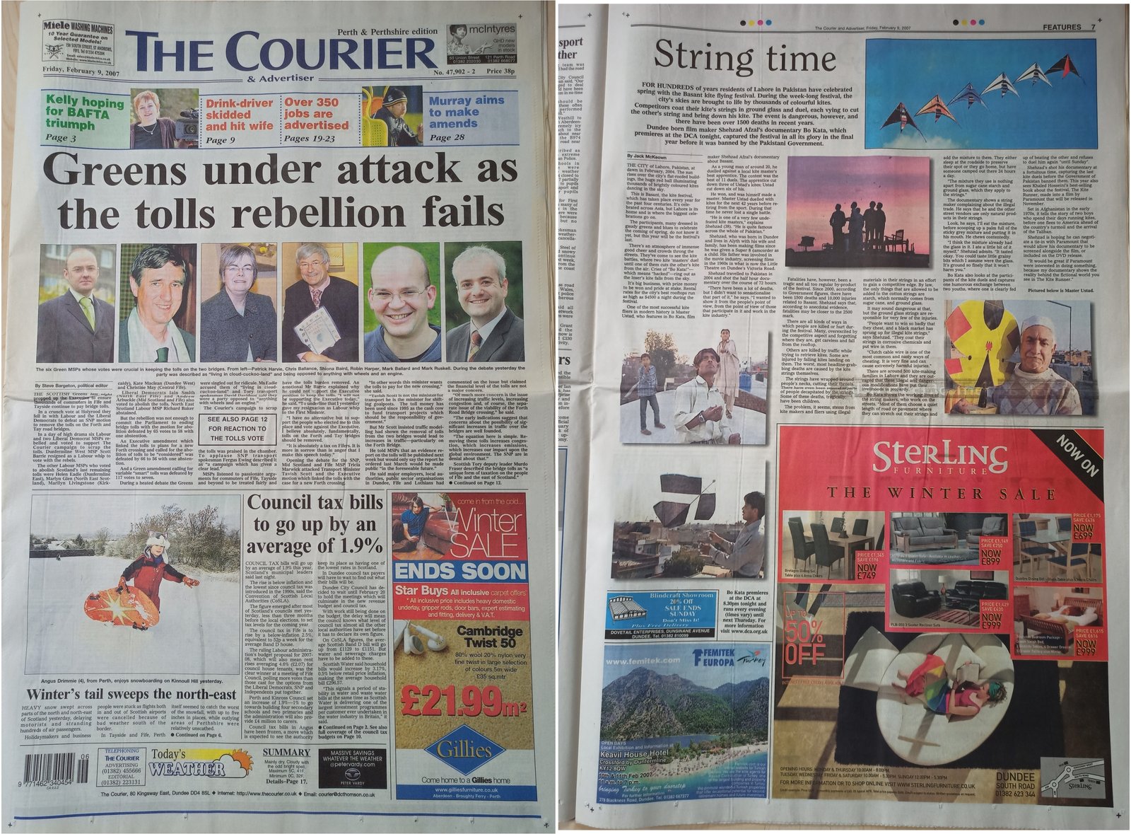 The Courier Full News Article about Bo Kata documetary at Dundee DCA Cinema with filmmaker Shehzad Afzal, 09-02-2007, by Jack McKeown