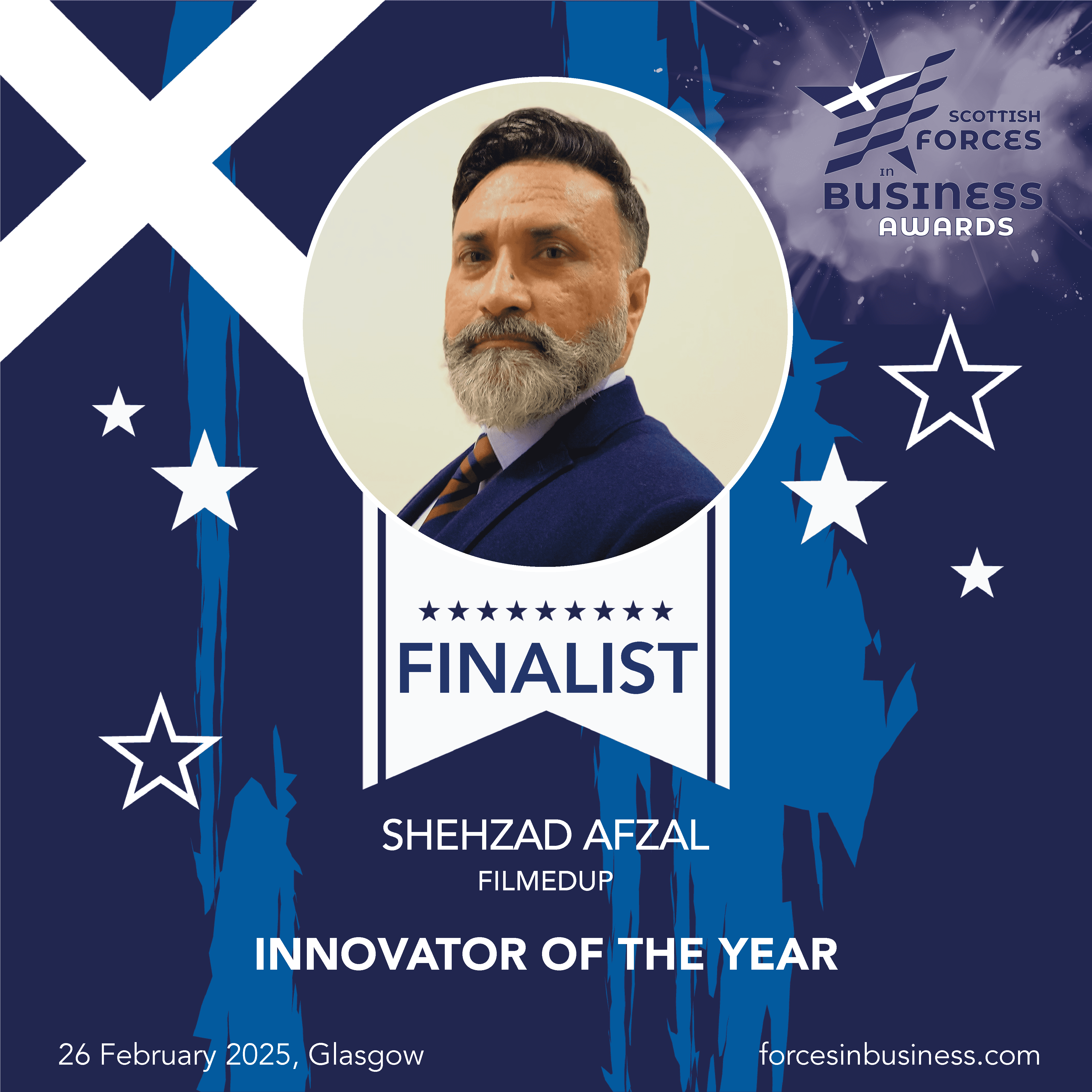 Scottish Ex-Forces Finalist 2025 Shehzad Afzal Innovator of the Year Award